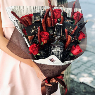 Bouquet for Men "Guns and Roses"
