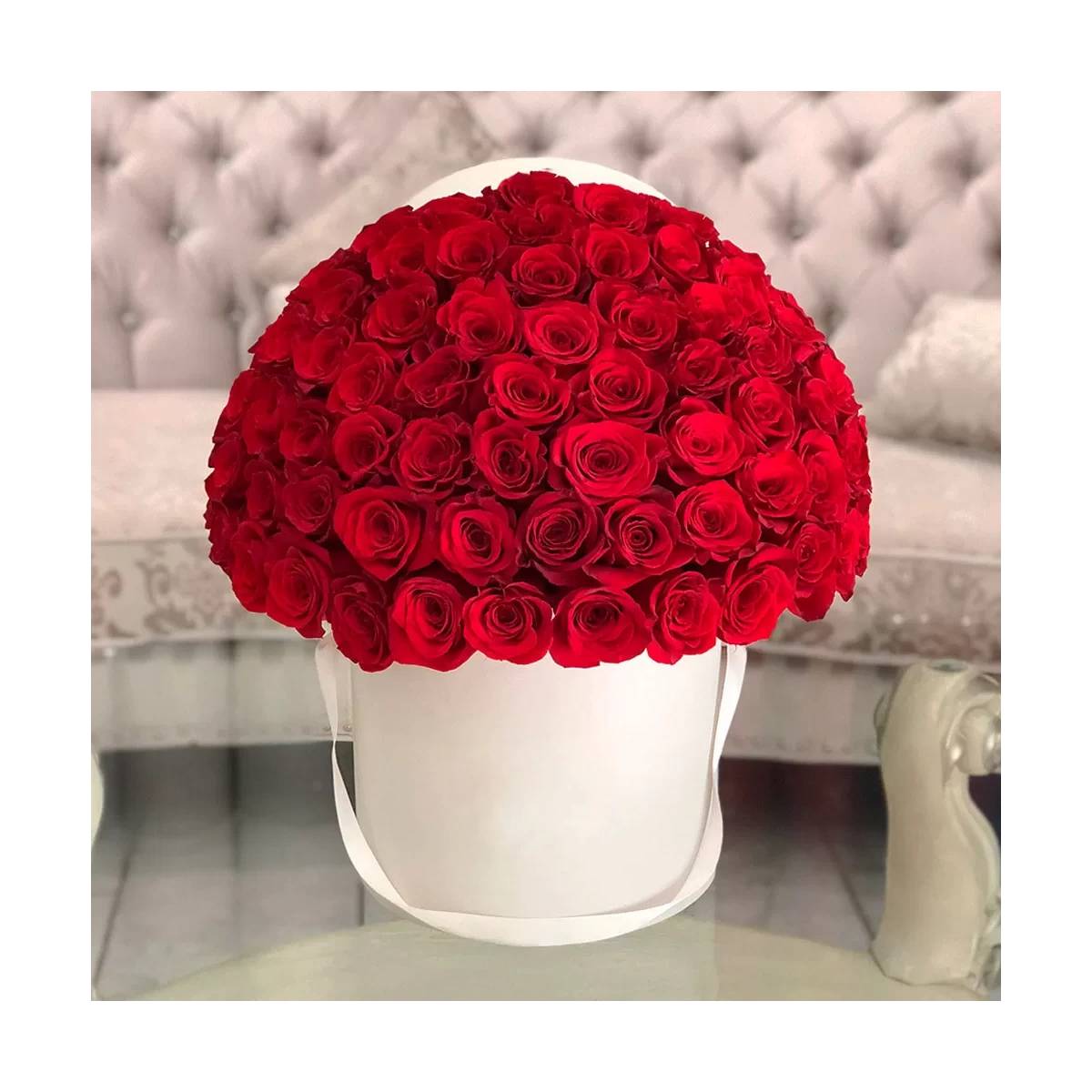 Flowers in a Box "Red and White" (101 rose)