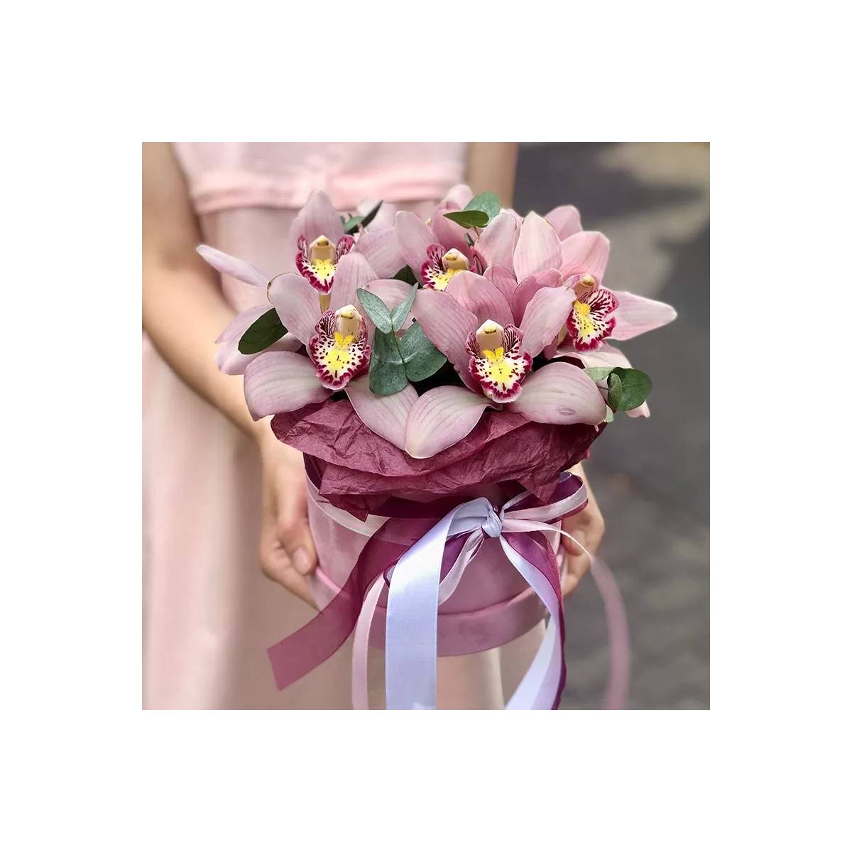 Box of Pink Orchids