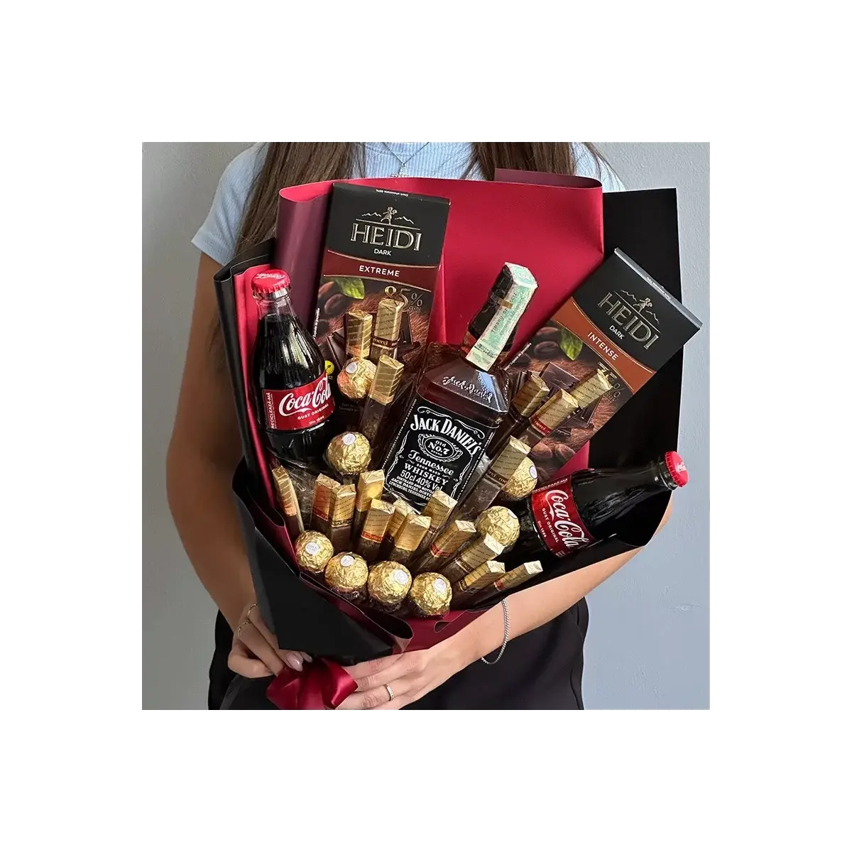Bouquet with Jack Daniels and Chocolate