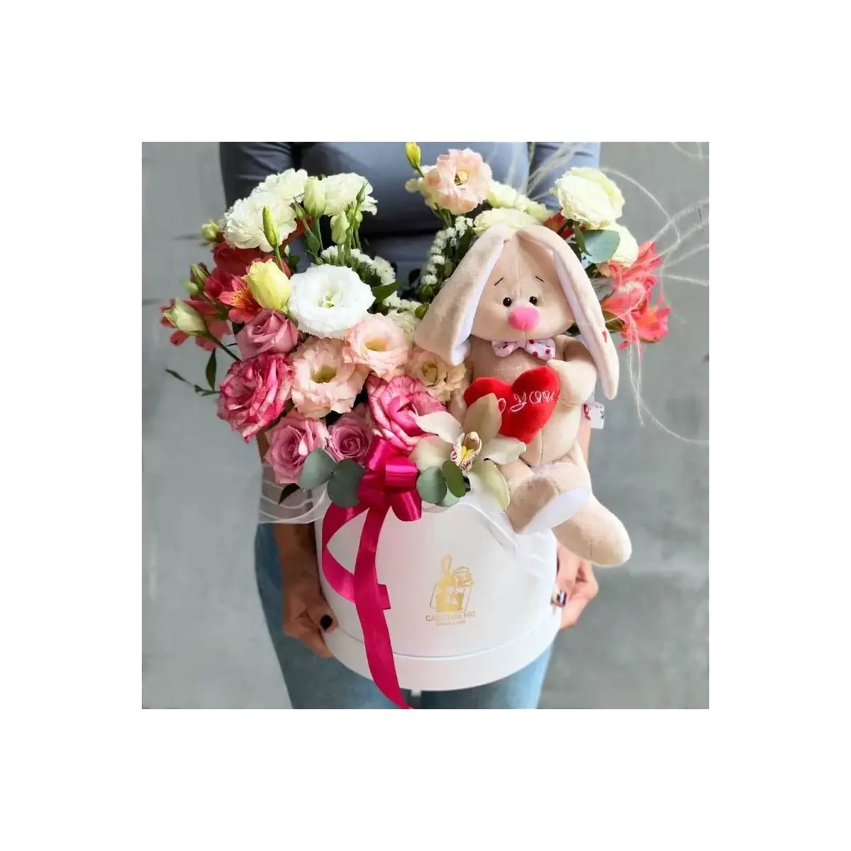 Flowers in a Box with a Rabbit