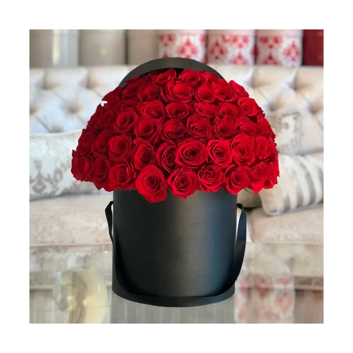 Flowers in a Box "Red and Black" (51 rose)