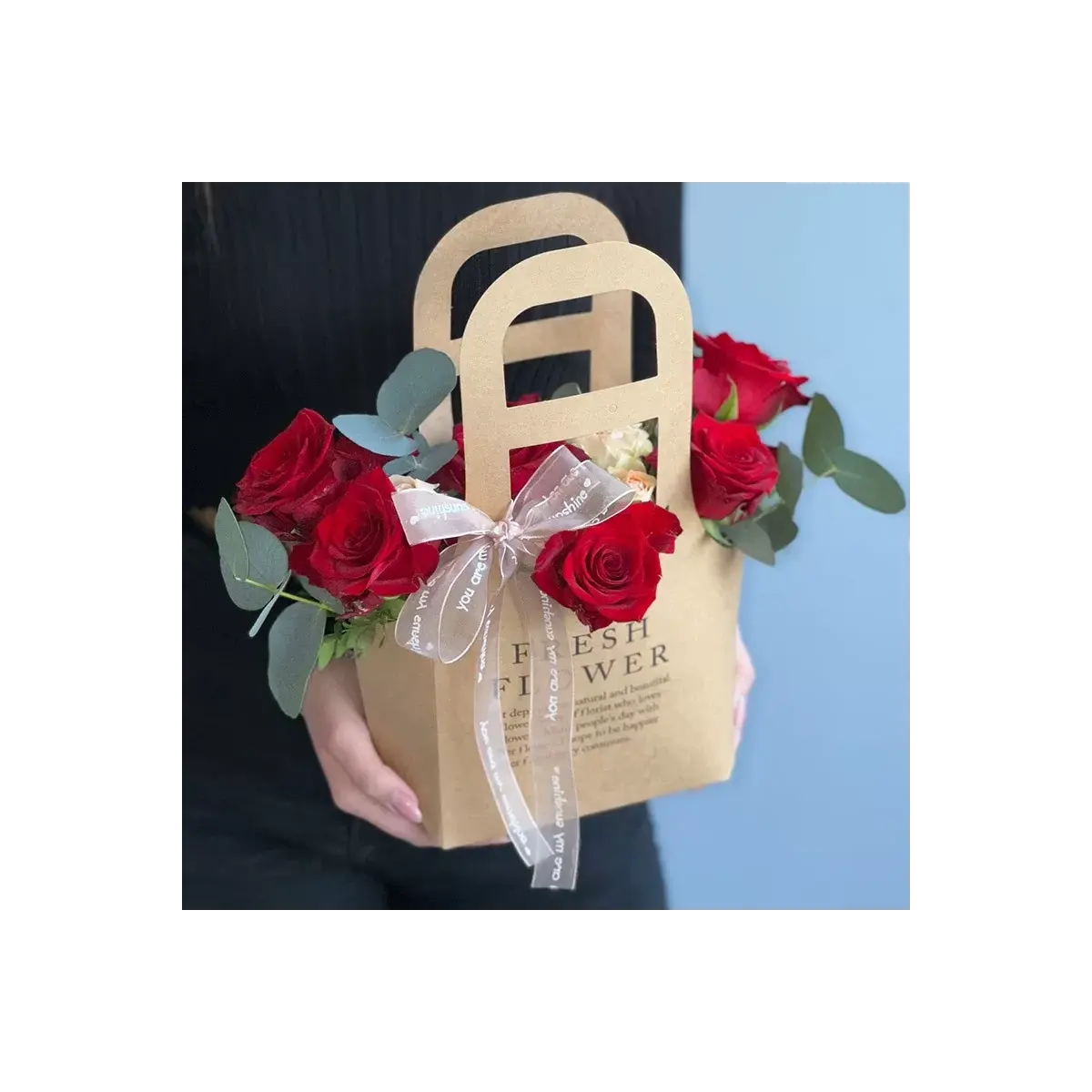 Handbag with Flowers "Fresh Roses"