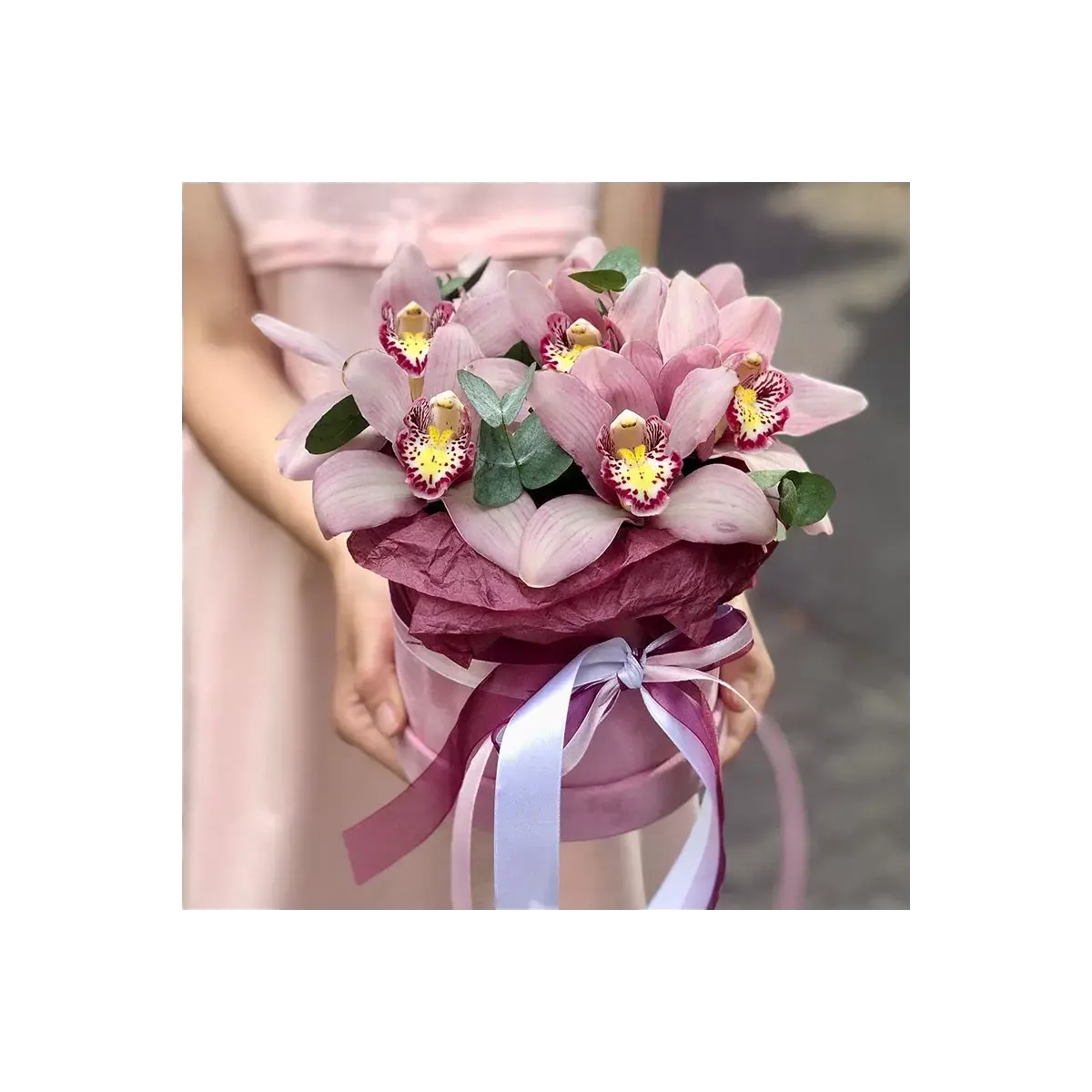 Box of Pink Orchids