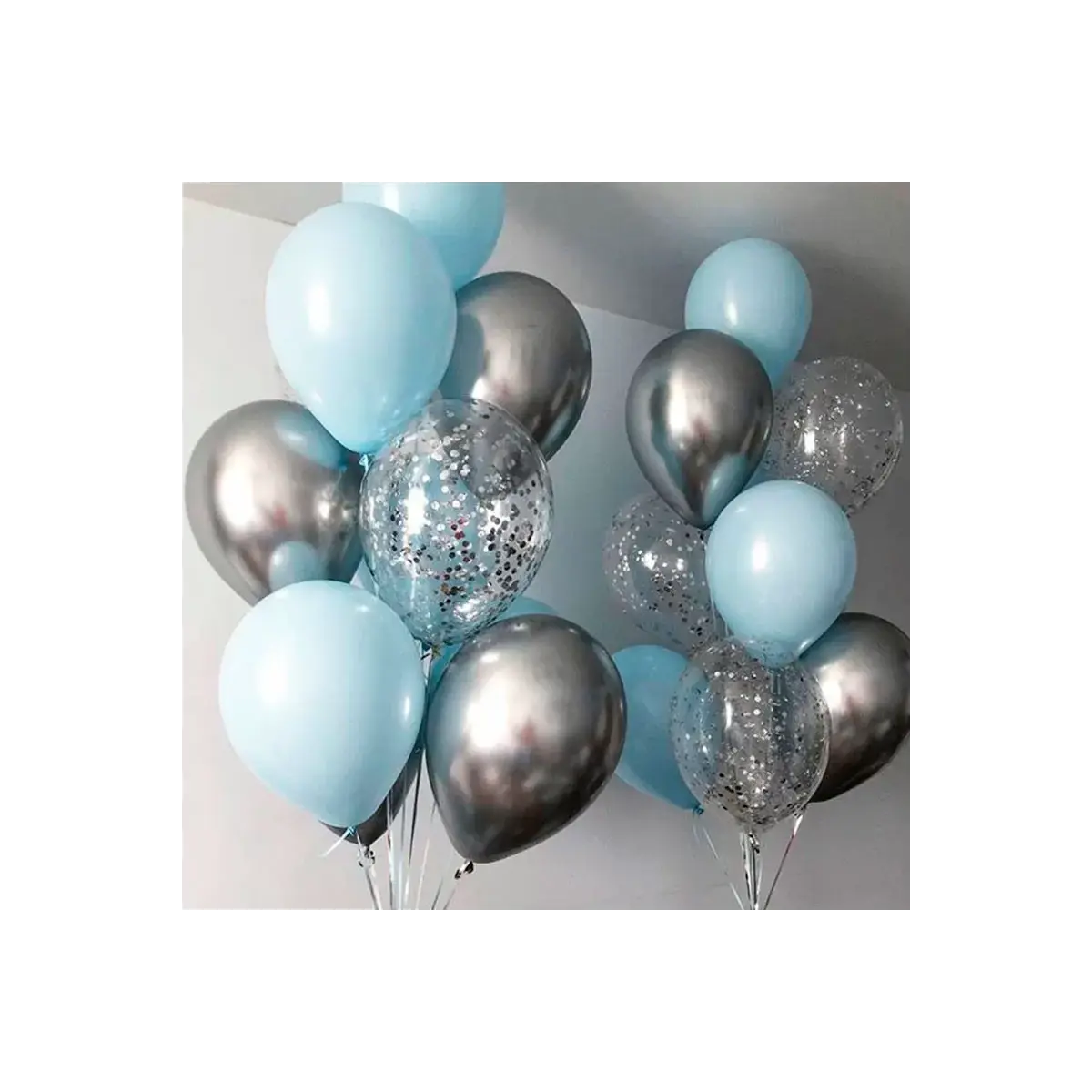 Silver-Blue Wedding Balloons