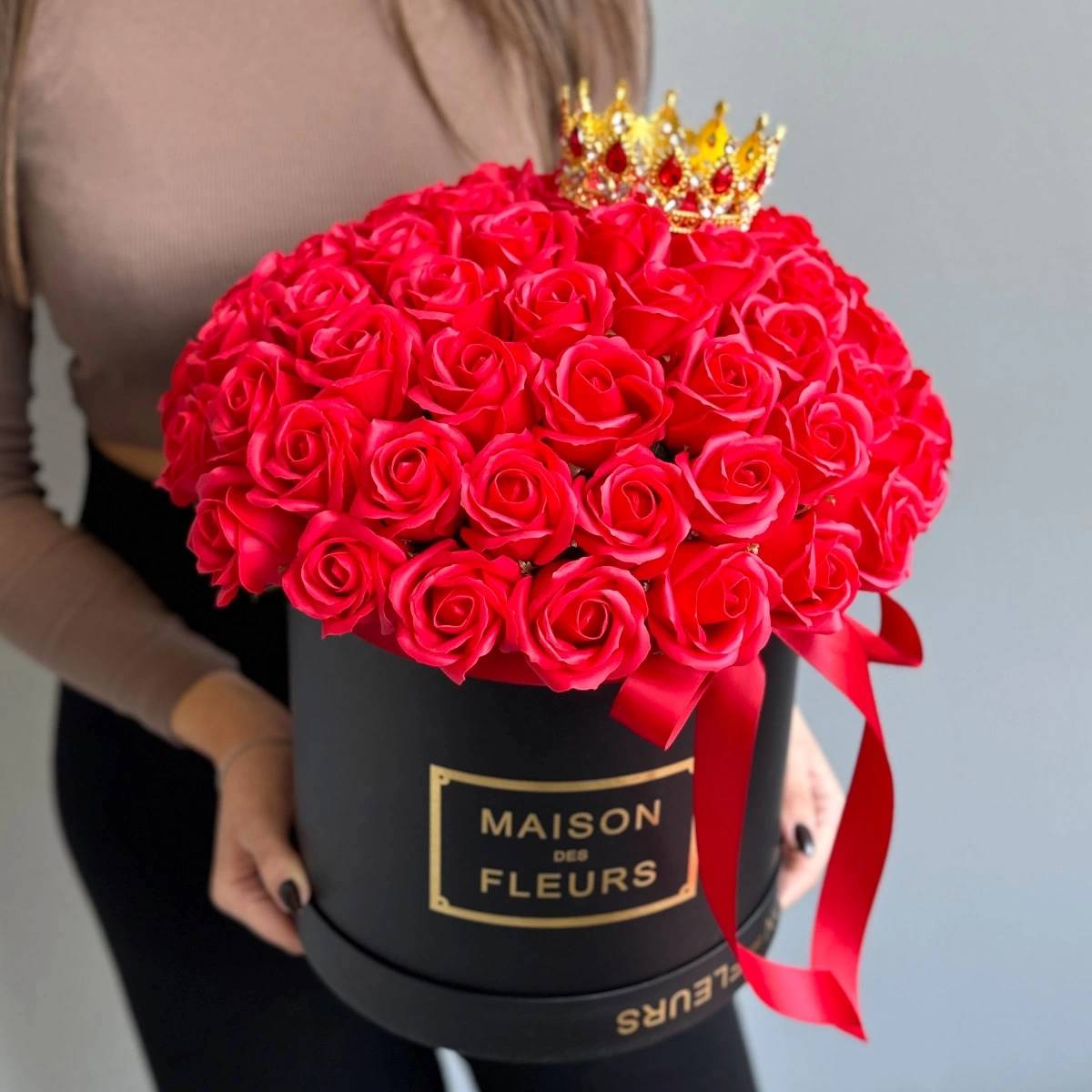 Soap Flower Box "Red Crown"