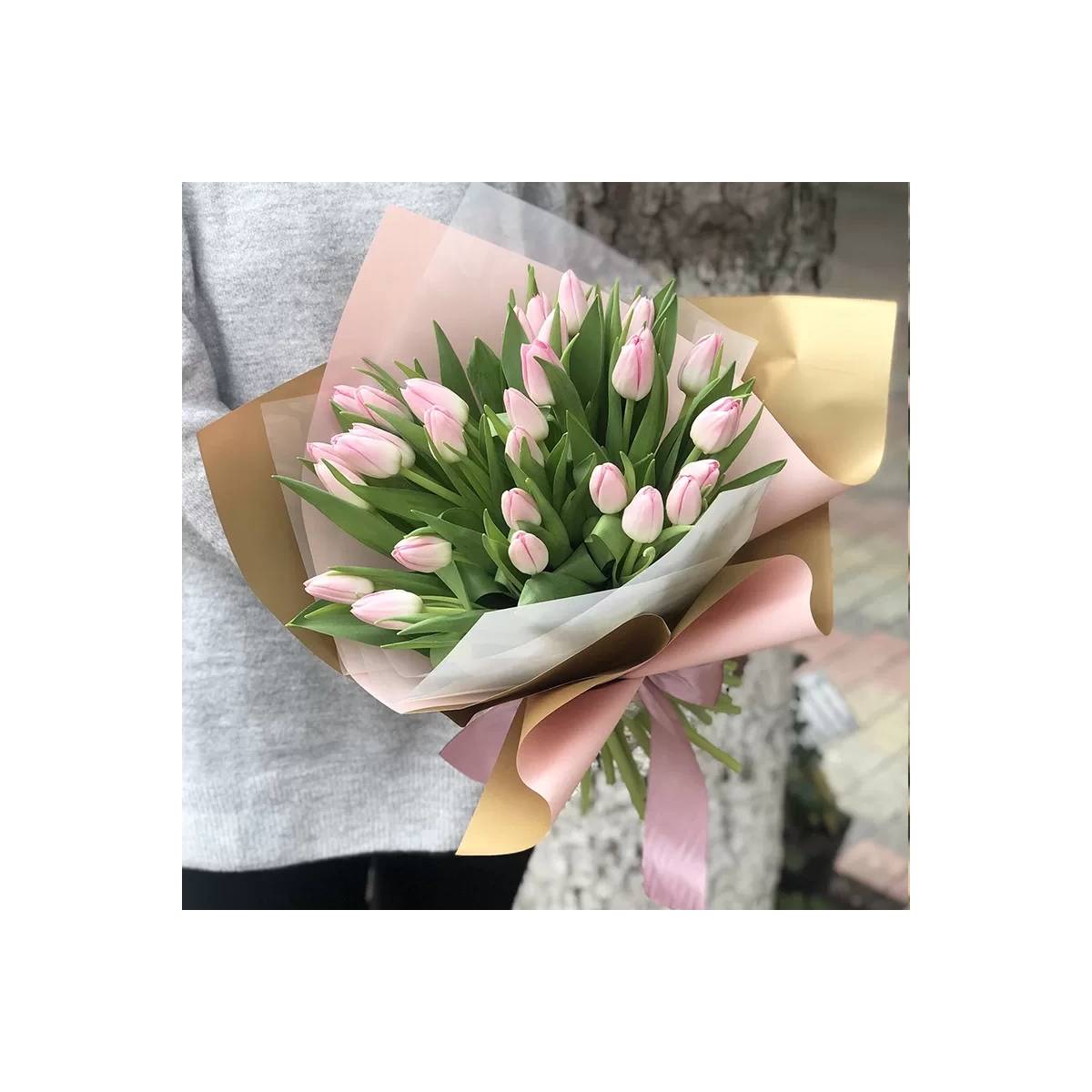 29 Soft Pink Tulips