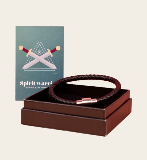 Uchu Leather Bracelet Warrior Black