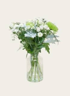 Bouquet of Flowers Snow White With Vase
