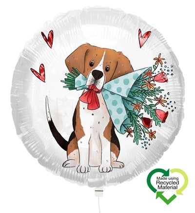 Balloon Dog With Hearts and Flowers Eco