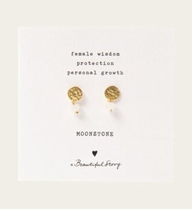 A Beautiful Story Earrings Gold Moonstone