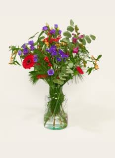 Bouquet Flowers Joyful Season With Vase