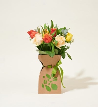 Flowers Mailbox Bouquet Vase Bag Orange Roses