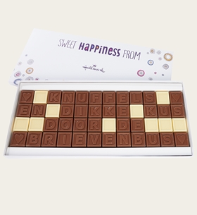 Chocolate telegram Hugs And Big Kiss Through The Letterbox