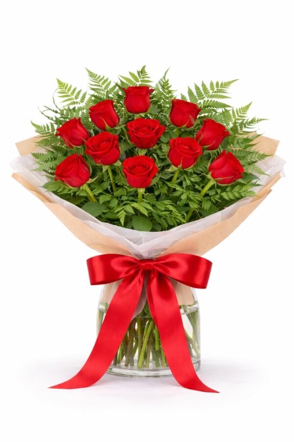 12 Roses in a Pot – Choose the Color of the Roses