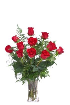 12 Roses in a Vase  Choose the Color of the Roses