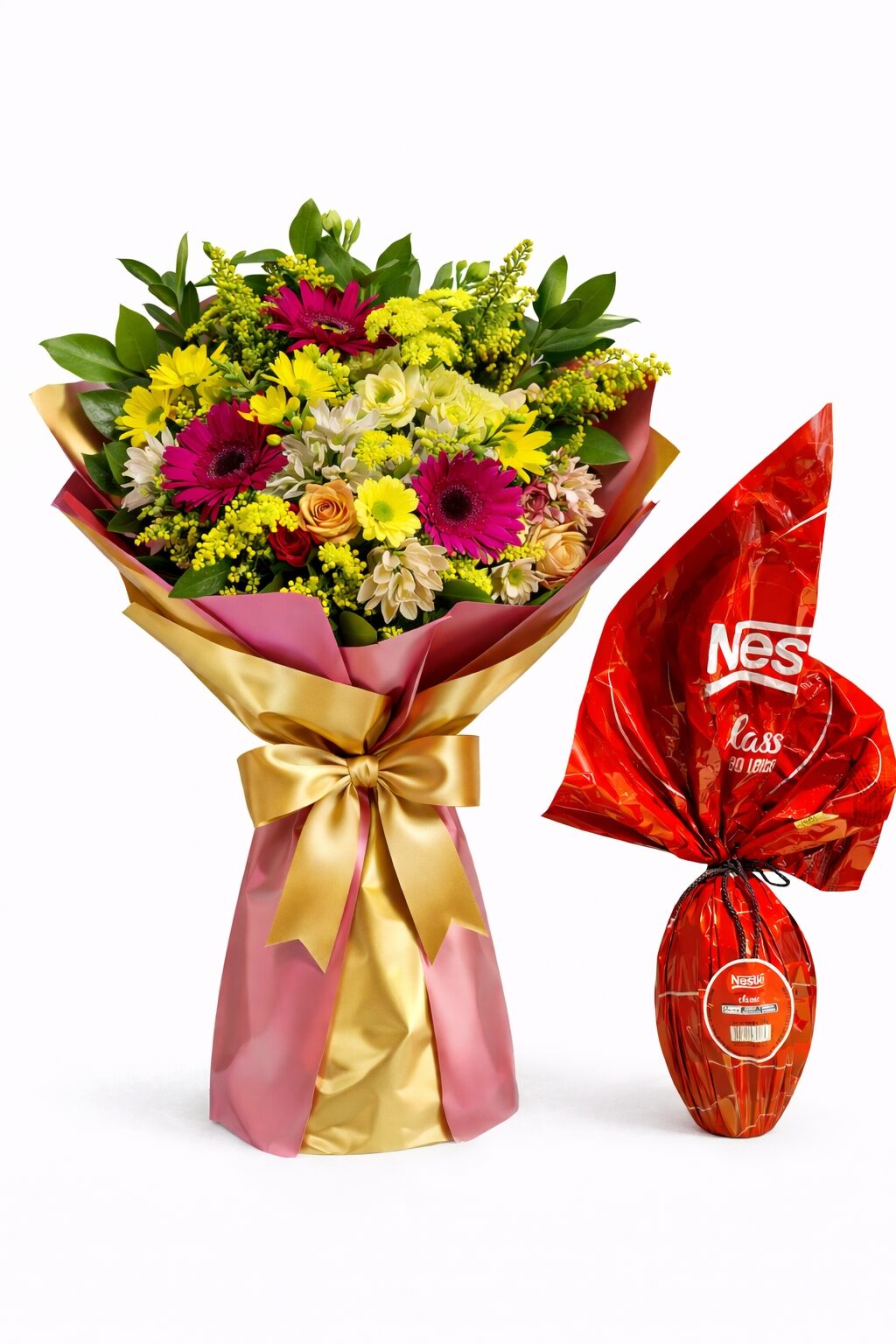 Easter bouquet with daisies and gerberas