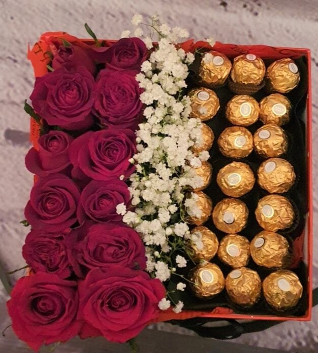 Ferrero Roses Box (Artificial Roses)