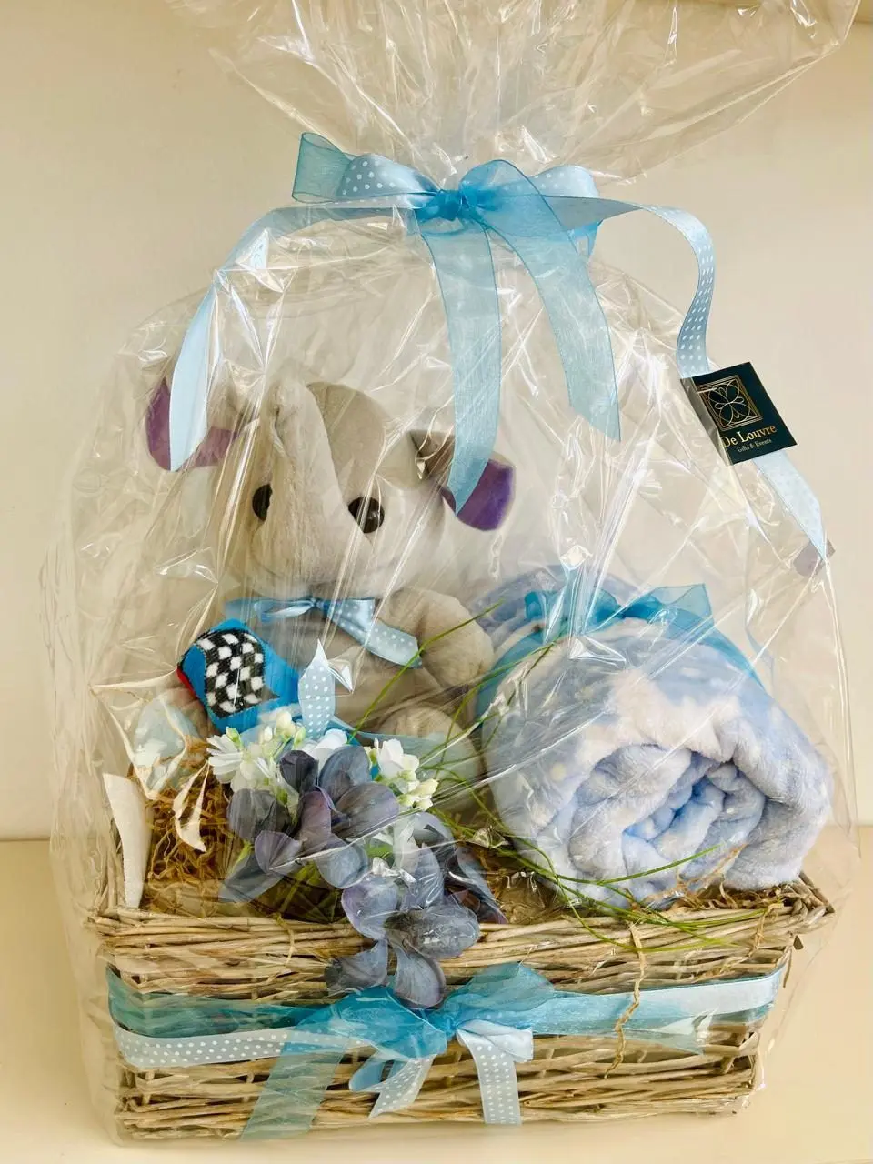 Little Blue Blessing | Elegant Design Newborn Gift Basket