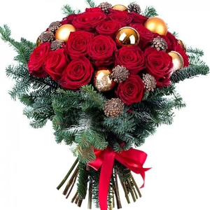 Bouquet Winter motive (25 Roses)