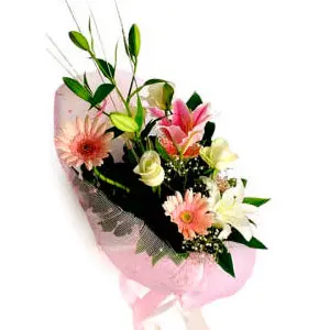 Bouquet of Lilies, Roses & Gerberas