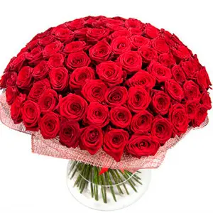 Classical bouquet of 101 red roses