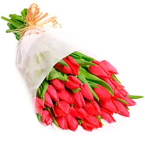 Red Tulips Gift Wrap Bouquet – flowers