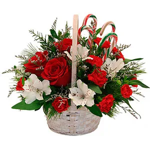 Candy Cane Christmas Basket