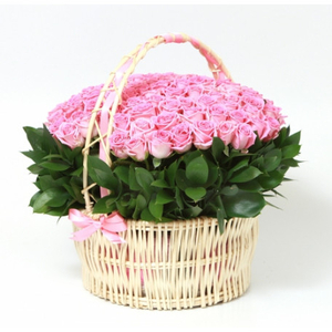 101 roses in a basket