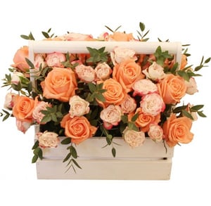 Basket of roses "Delicacy"