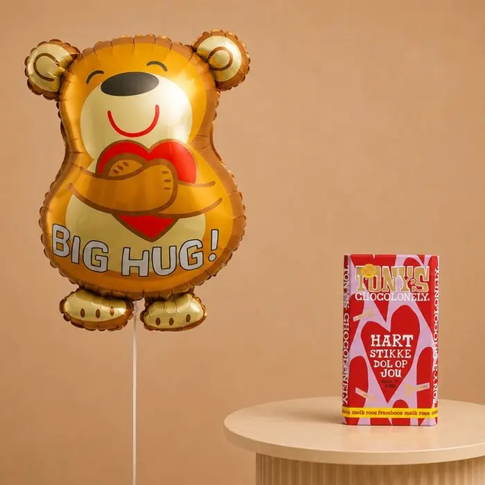 Ballon XL | Beer Big Hug & Tony's Chocolonely Hartstikke Dol op Jou 185g