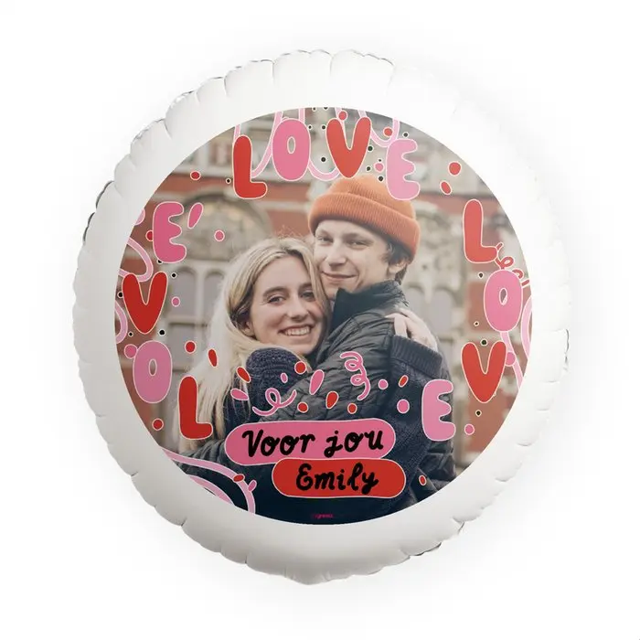 Ballon | Love Love Love | Foto & naam aanpasbaar