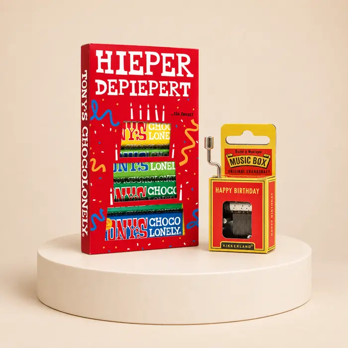 Tony's Chocolonely Proeverijtje 288g | Muziekdoosje Happy Birthday
