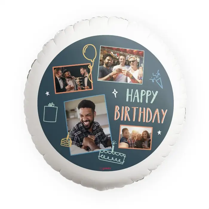 Ballon | Happy Birthday | Foto aanpasbaar