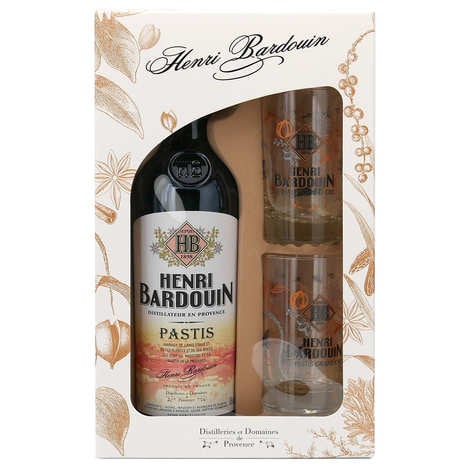 Henri Bardouin Pastis 45% - Gift Set with 2 Glasses