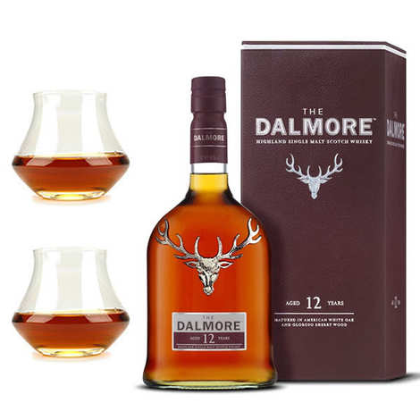 Dalmore 12 years whisky 40% and 2 glasses assortment