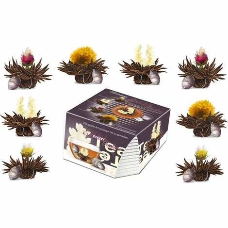 Box of 8 "Abloom Tealini" black tea flowers