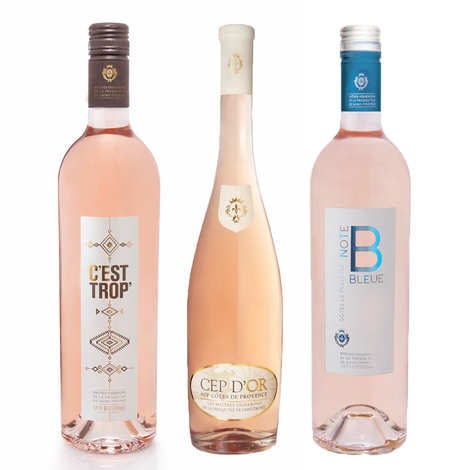 Assortment of 3 ros wines from the Presqu'le de Saint-Tropez