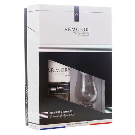 Box ARMORIK Classic + 2 glasses - Breton Whisky 46