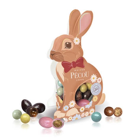 Rabbit filled with an assortment of sweets and chocolates (150g rabbit case)