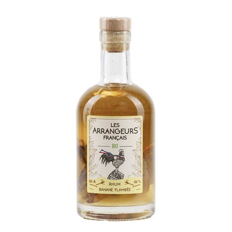 Organic flavored rum - Flambeed banana 32% (35cl bottle)