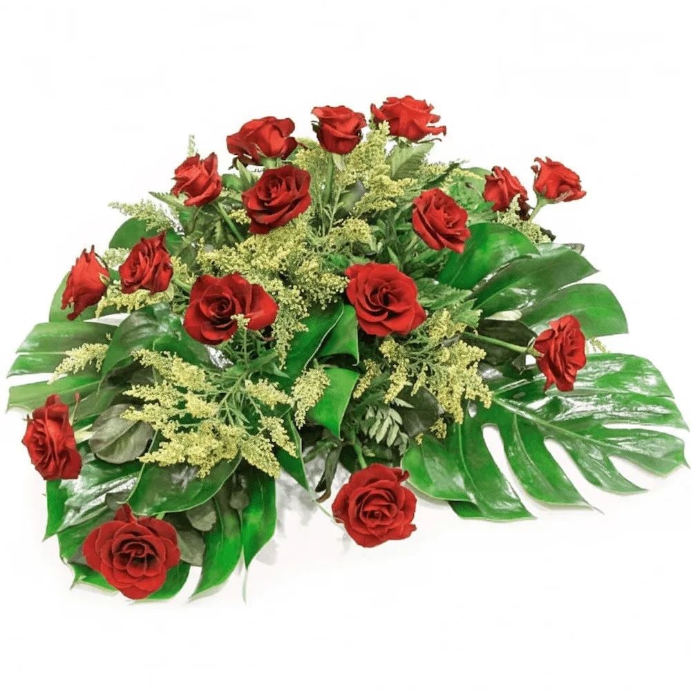 Funeral spray of red roses (Small)