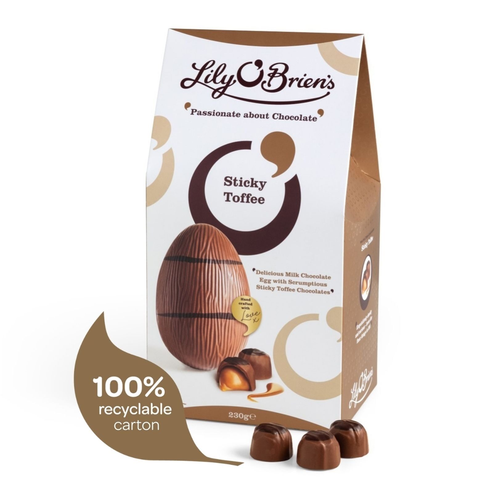 Milk Chocolate Egg with 5 Sticky Toffee Chocolates, 230g