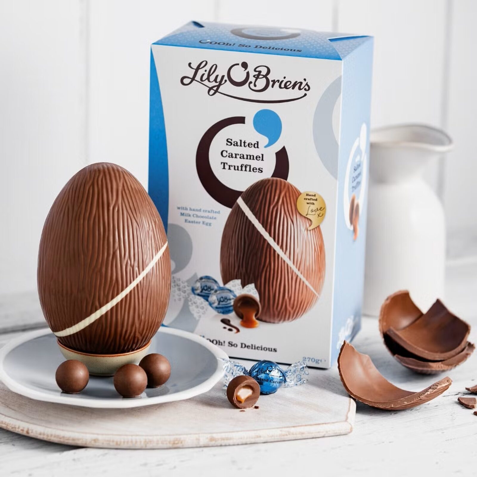 Milk Chocolate Egg with 5 Salted Caramel Truffles, 251g