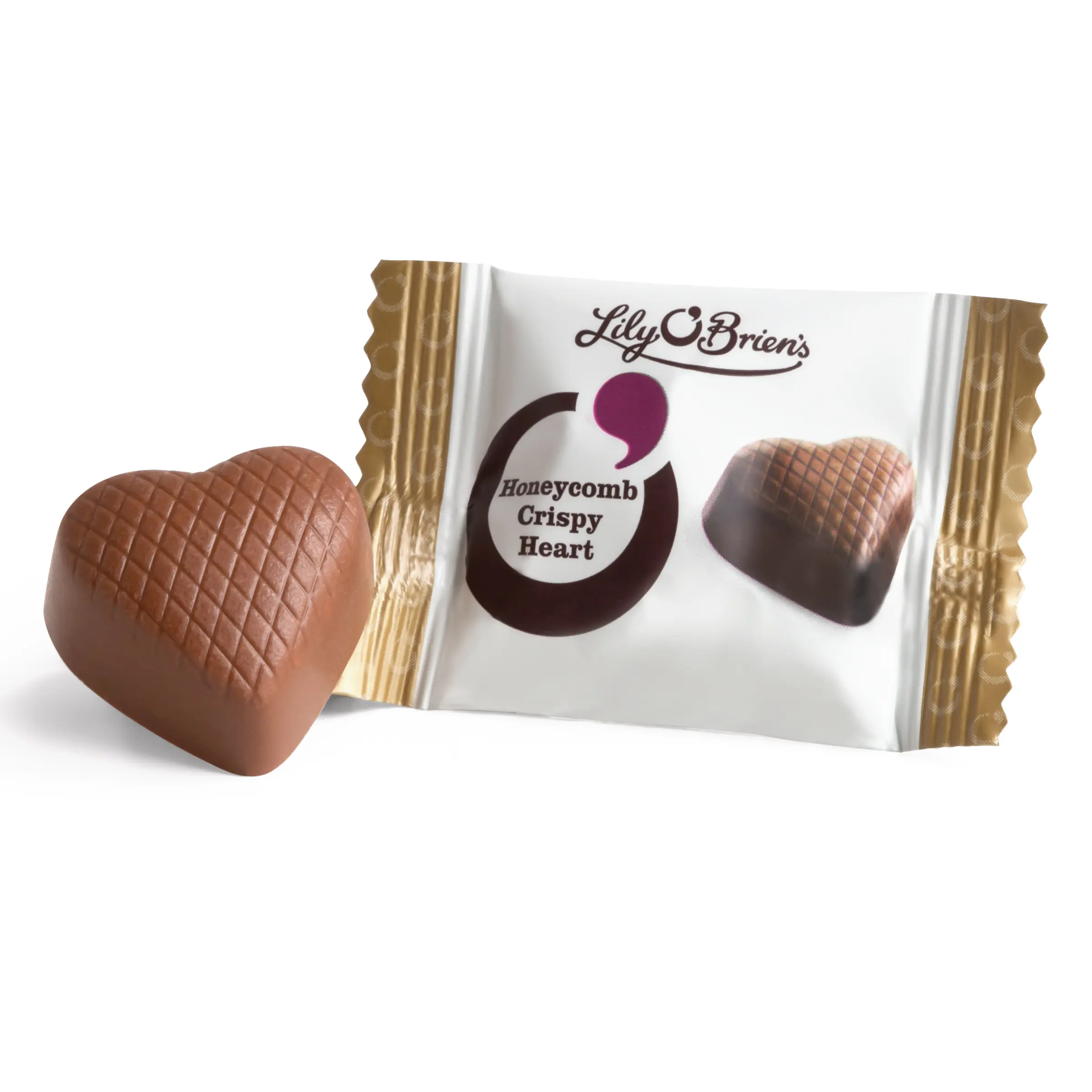 Honeycomb Crispy Heart, 14g. 550 Chocolates, 7.7kg