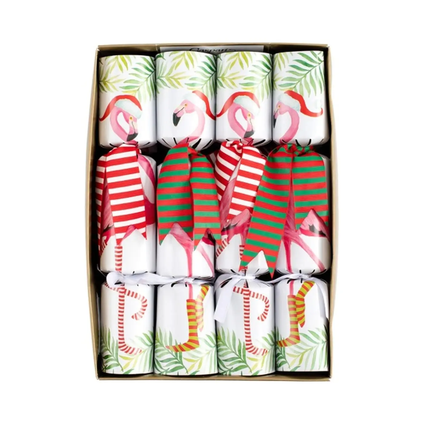 Caspari Christmas Flamingos Christmas Crackers