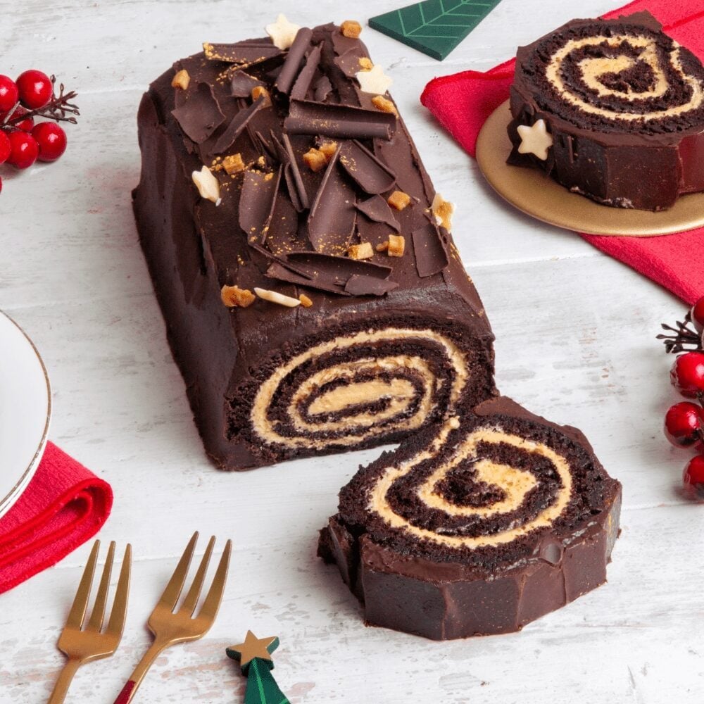 The Squidgiest Chocolate Salted Caramel Yule Log