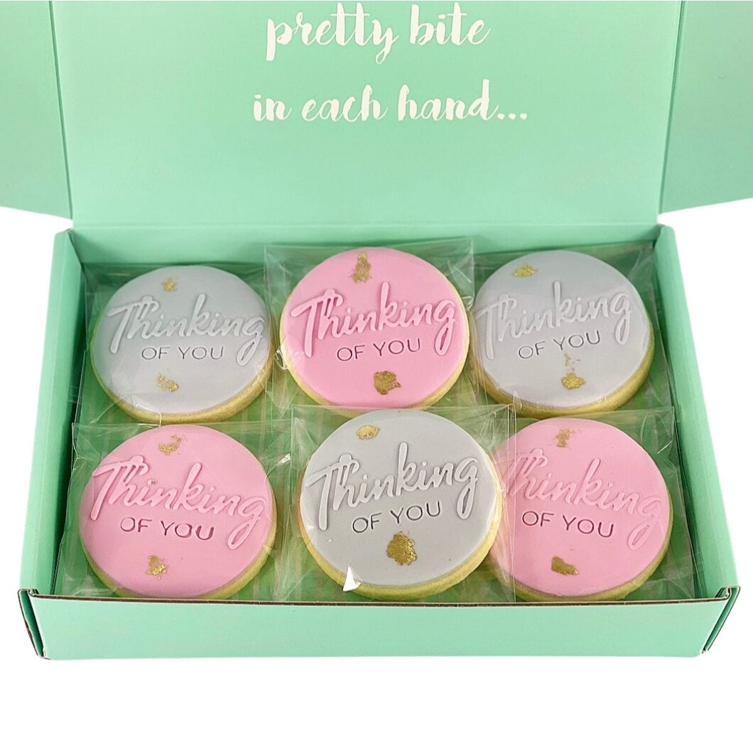 Thinking of You Cookie Box (6 PACK PINK/GREY)