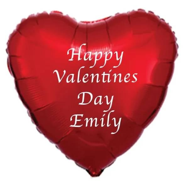 Personalised Metallic Red Heart Balloon (3 Balloons Gift Boxed)