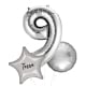 Silver Party Bouquets (2x Bunch of 6 Balloons (12 Balloons))